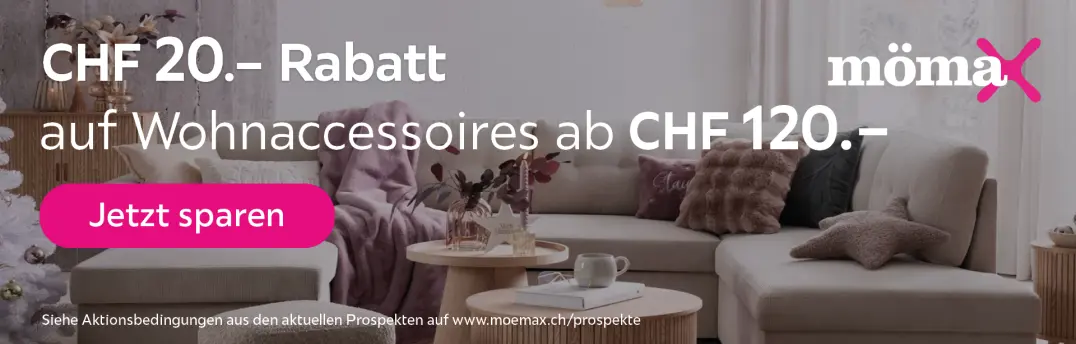Exklusiv CHF 20.- auf Wohnaccessoires sparen!