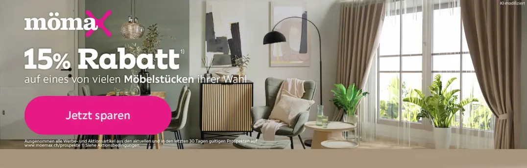 15% Rabatt auf Möbel bei Mömax sichern