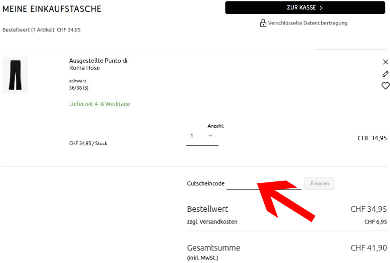 bonprix Gutschein im Warenkorb einlösen