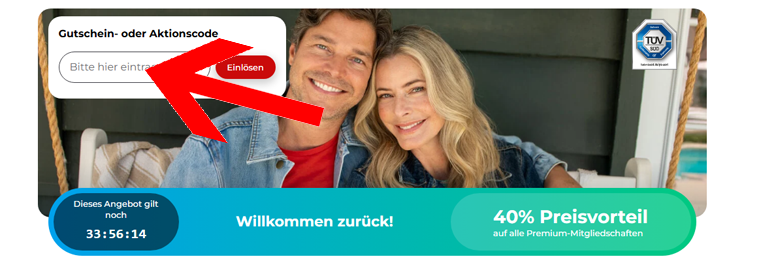Den Parship Gutschein im Laufe der Bestellung einlösen