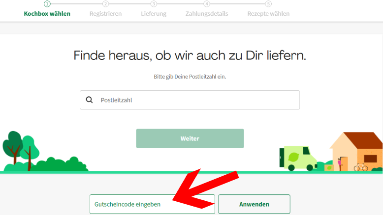 HelloFresh Gutschein im Bestellverlauf anwenden