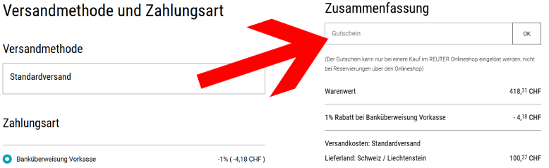 Den Reuter Gutschein löst du an der Kasse bei der Zahlung ein
