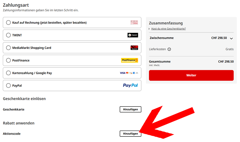 MediaMarkt Gutschein an der Kasse aktvieren